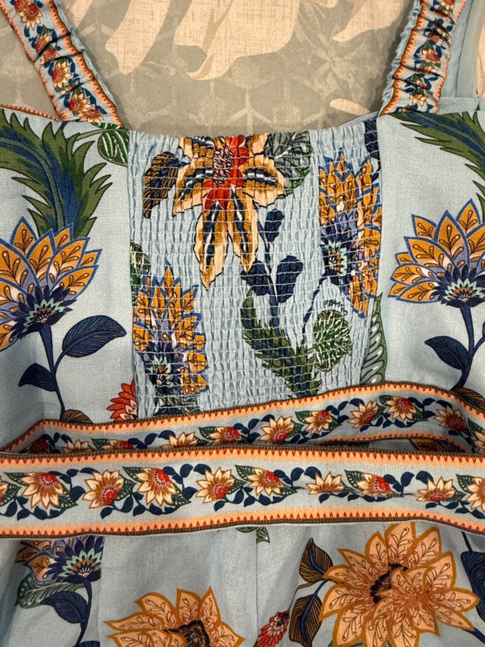 FARM Rio Floral Delhi Belted Romper. Size Medium - Picture 8 of 13